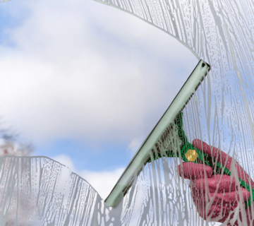 a window being cleaned