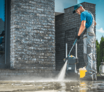 a men cleaning
