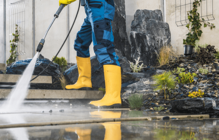 pressure washing steps. 